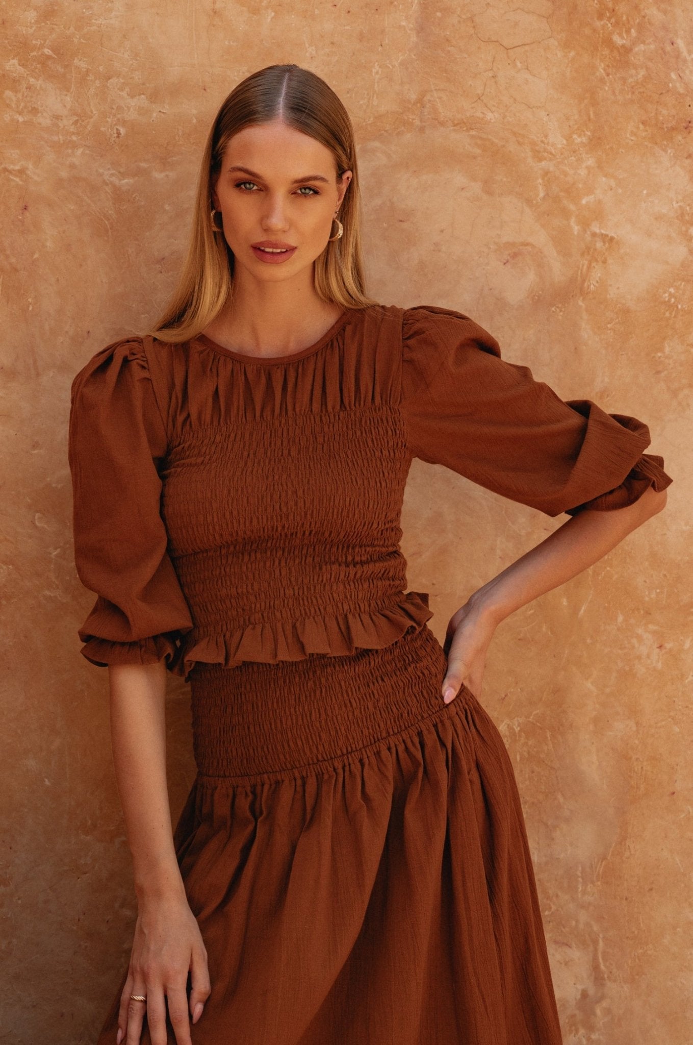 Jaffa Smocked Linen Top - JM Suppliers International