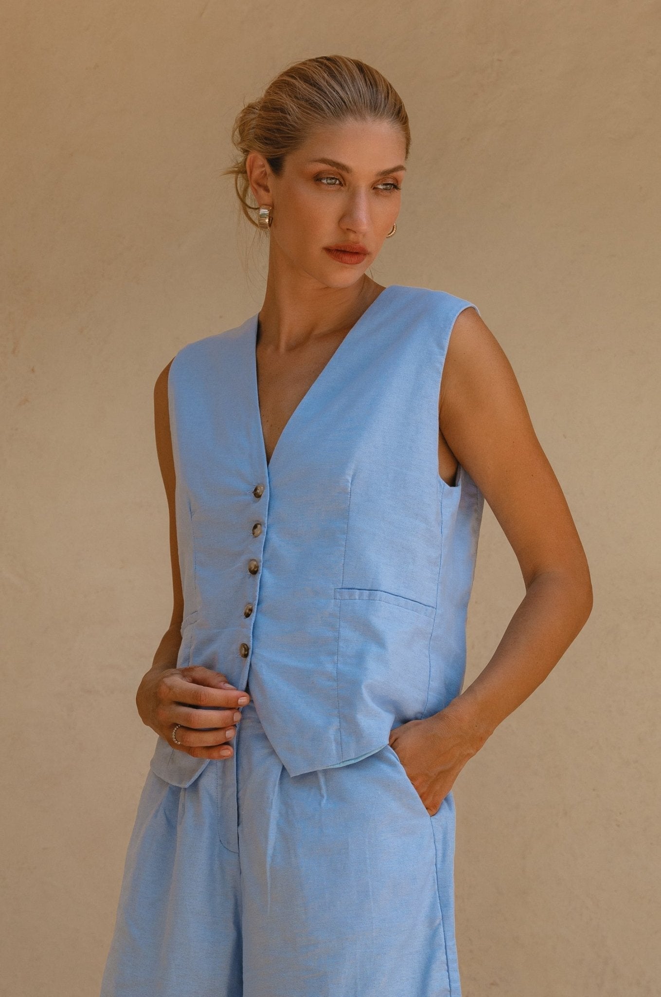 Paige Linen Vest - JM Suppliers International