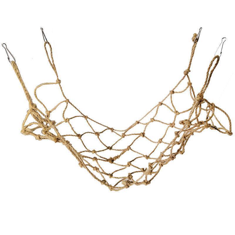 Hanging Climbing Net for Birds and Small Pets Cotton or Hemp Rope Cage Hammock-1