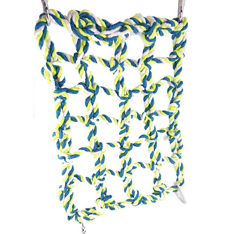 Hanging Climbing Net for Birds and Small Pets Cotton or Hemp Rope Cage Hammock-5