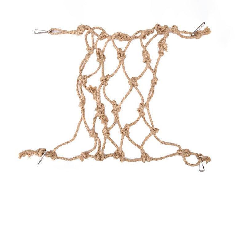 Hanging Climbing Net for Birds and Small Pets Cotton or Hemp Rope Cage Hammock-6