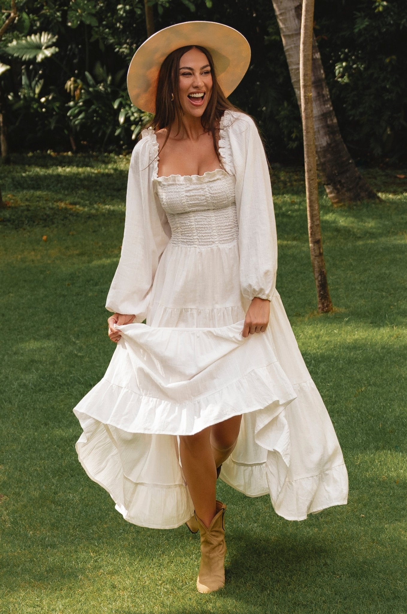Evangeline Tiered Linen Midi Dress - JM Suppliers International
