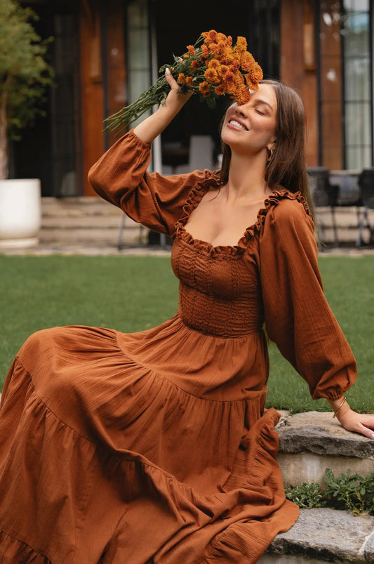Evangeline Tiered Linen Midi Dress - JM Suppliers International