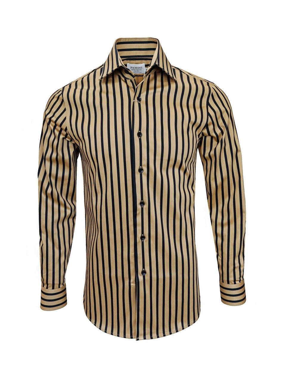 Gold With Black Bold Stripe Shirt - JM Suppliers International