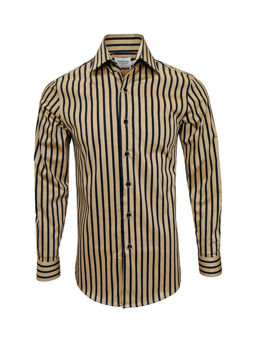 Gold With Black Bold Stripe Shirt - JM Suppliers International