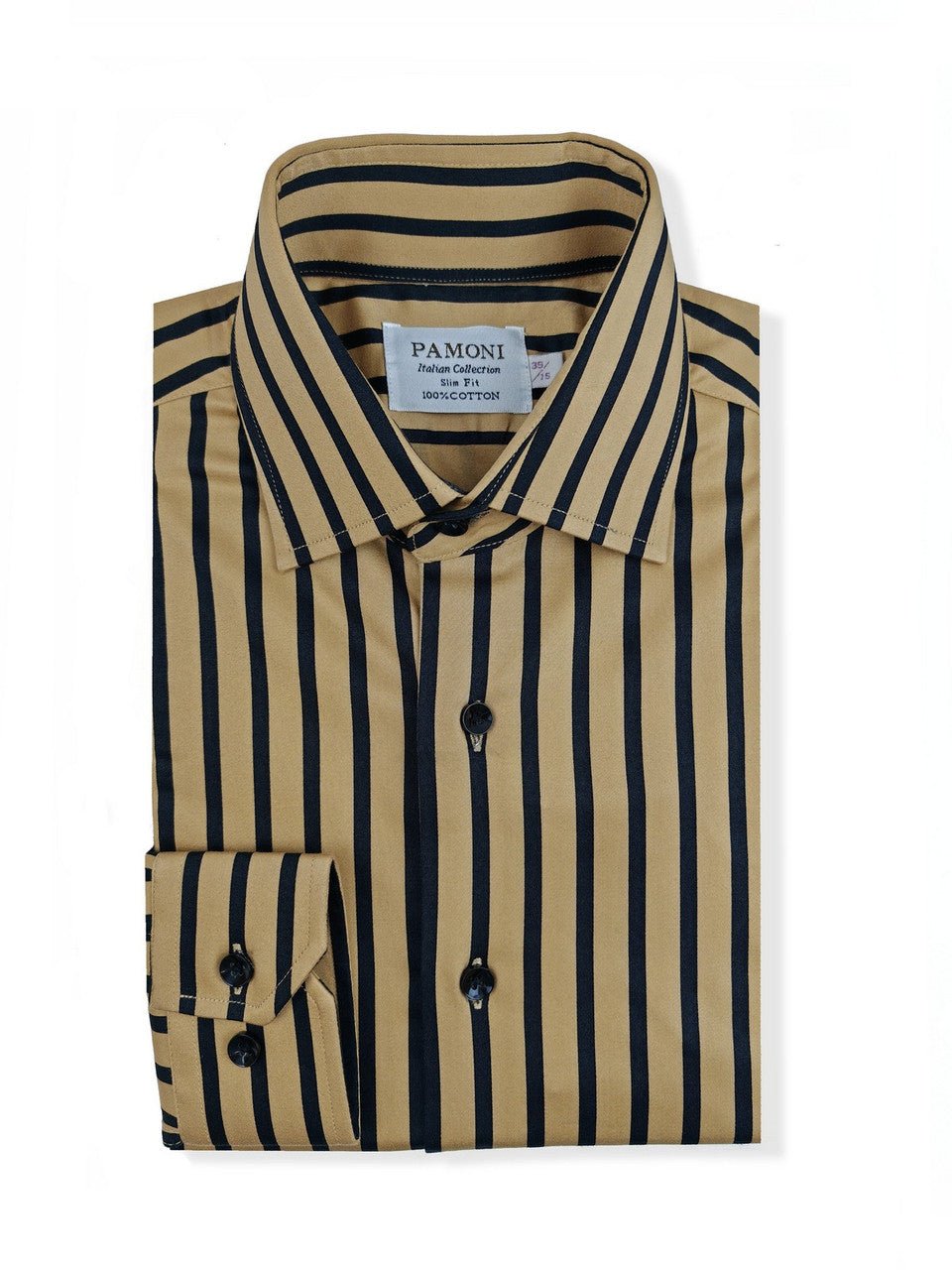 Gold With Black Bold Stripe Shirt - JM Suppliers International