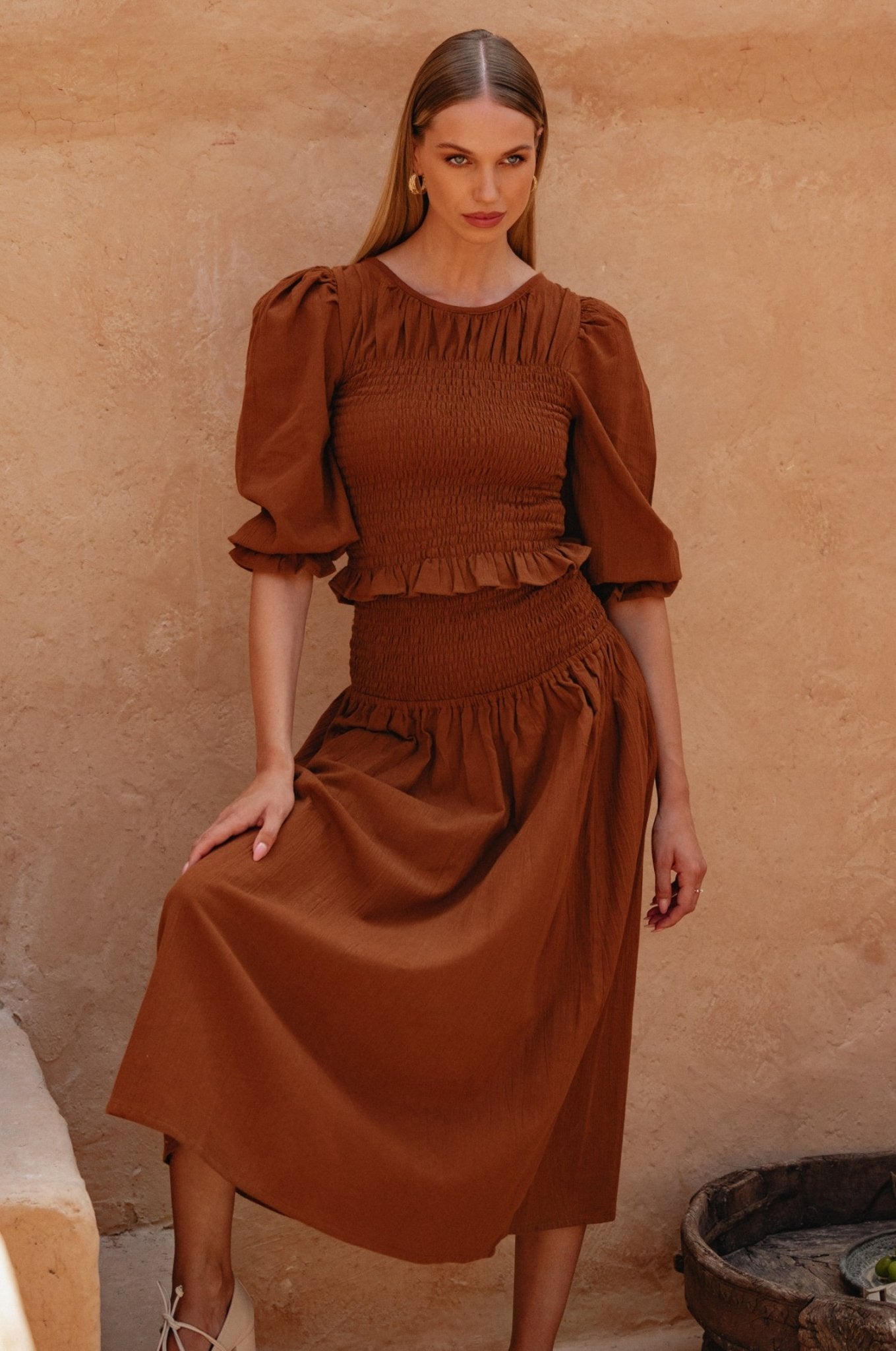 Jaffa Smocked Linen Top - JM Suppliers International