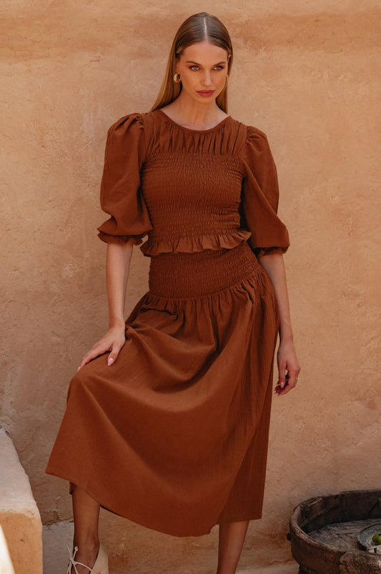 Jaffa Smocked Linen Top - JM Suppliers International