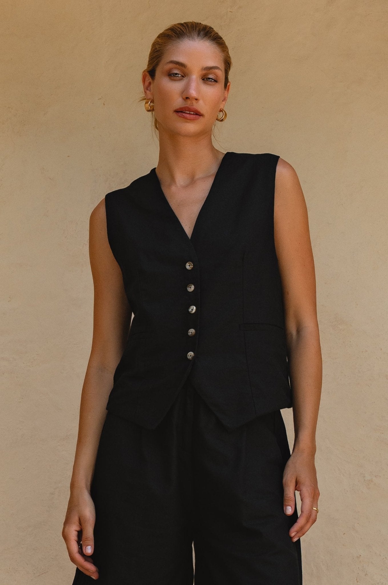 Paige Linen Vest - JM Suppliers International